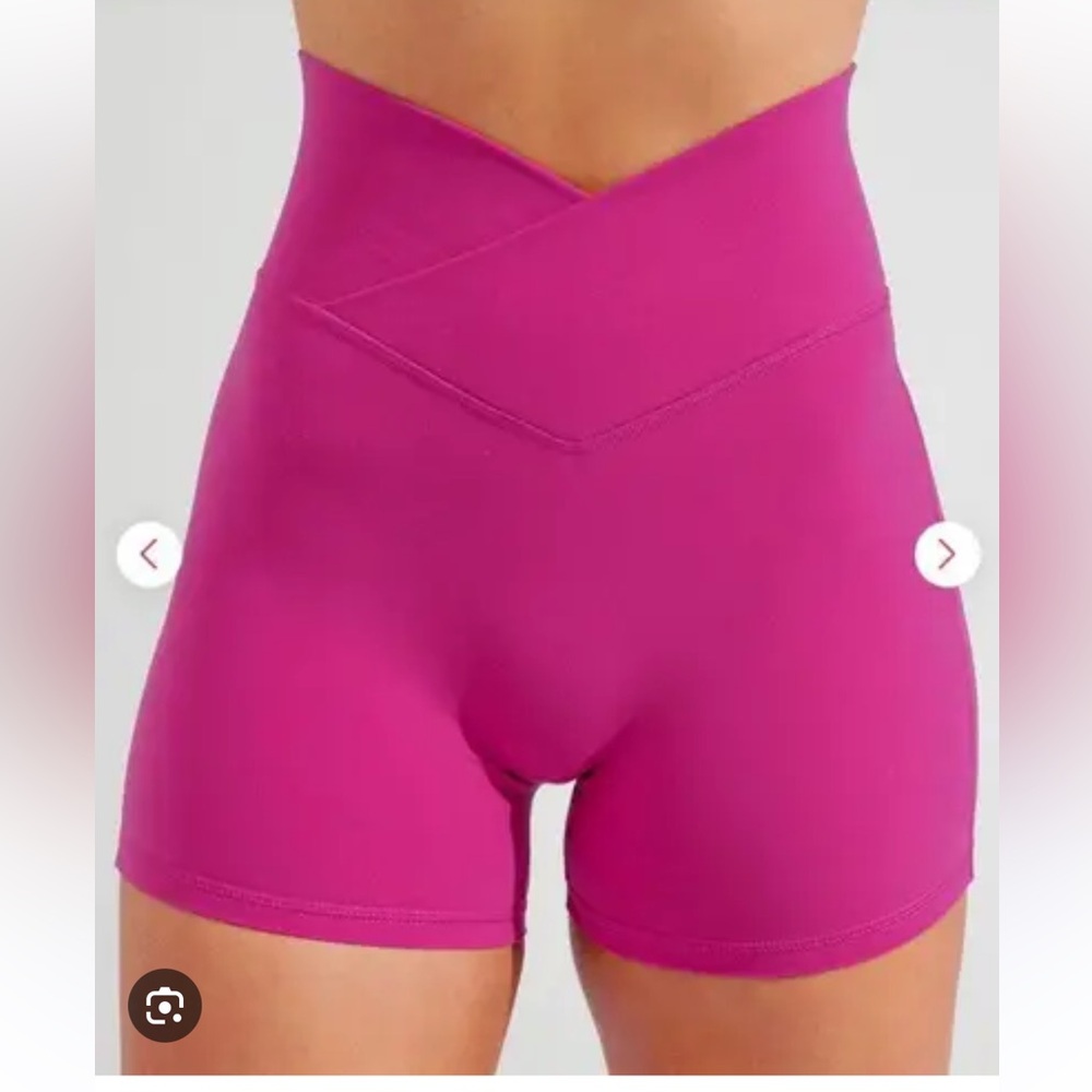BuffBunny High Waist V-Cut Hot Pink Workout Shorts
